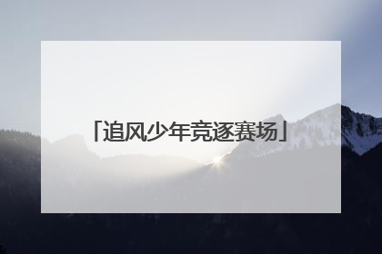 追风少年竞逐赛场