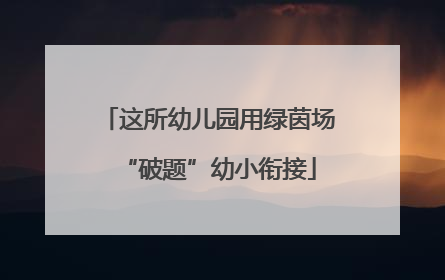 这所幼儿园用绿茵场“破题”幼小衔接