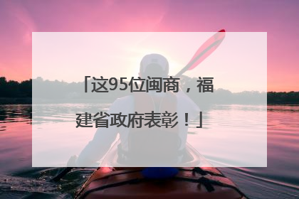 这95位闽商，福建省政府表彰！