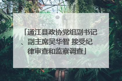 通江县政协党组副书记、副主席吴华智 接受纪律审查和监察调查
