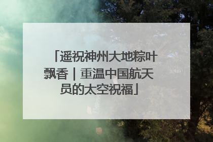 遥祝神州大地粽叶飘香｜重温中国航天员的太空祝福