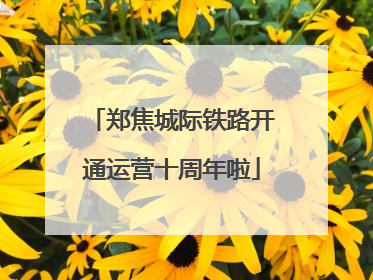 郑焦城际铁路开通运营十周年啦