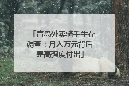 青岛外卖骑手生存调查：月入万元背后是高强度付出