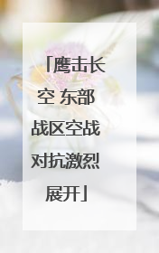 鹰击长空 东部战区空战对抗激烈展开