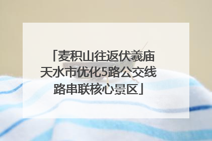 麦积山往返伏羲庙 天水市优化5路公交线路串联核心景区