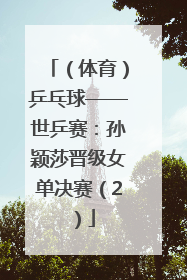 （体育）乒乓球——世乒赛：孙颖莎晋级女单决赛（2）