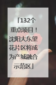 132个重点项目！沈阳大东望花片区将成为产城融合示范区