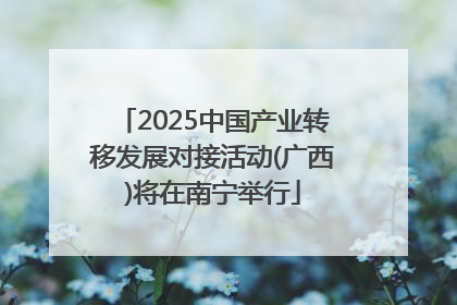 2025中国产业转移发展对接活动(广西)将在南宁举行