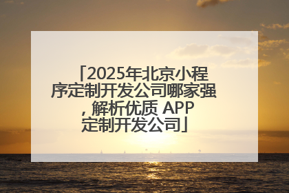 2025年北京小程序定制开发公司哪家强，解析优质 APP 定制开发公司