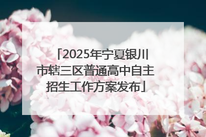 2025年宁夏银川市辖三区普通高中自主招生工作方案发布