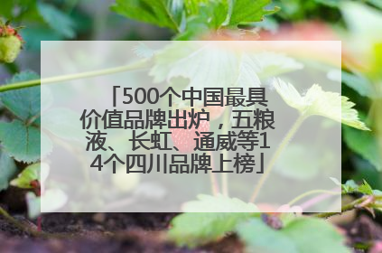500个中国最具价值品牌出炉，五粮液、长虹、通威等14个四川品牌上榜