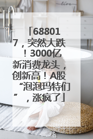 688017，突然大跌！3000亿新消费龙头，创新高！A股“泡泡玛特们”，涨疯了