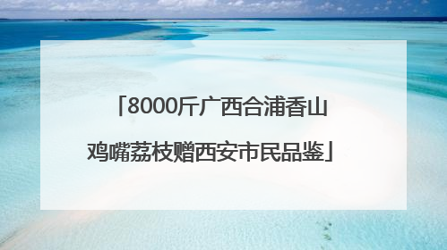 8000斤广西合浦香山鸡嘴荔枝赠西安市民品鉴