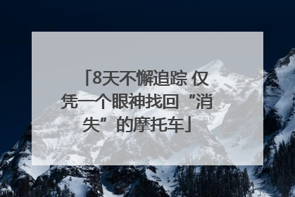 8天不懈追踪 仅凭一个眼神找回“消失”的摩托车