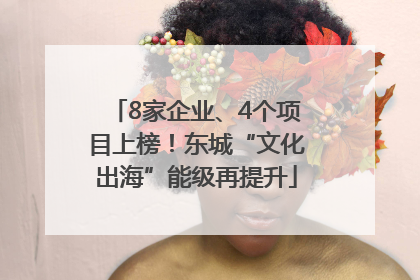 8家企业、4个项目上榜！东城“文化出海”能级再提升